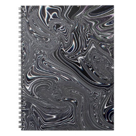 Caderno Espiral Arte digital Abstrato a preto e branco