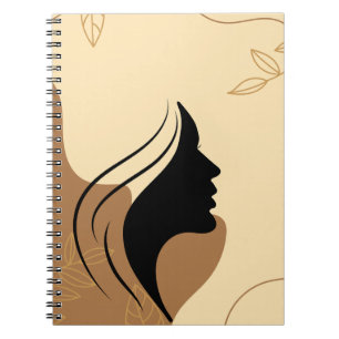 Caderno Espiral Arte digital Abstrato neutra da Silhouette