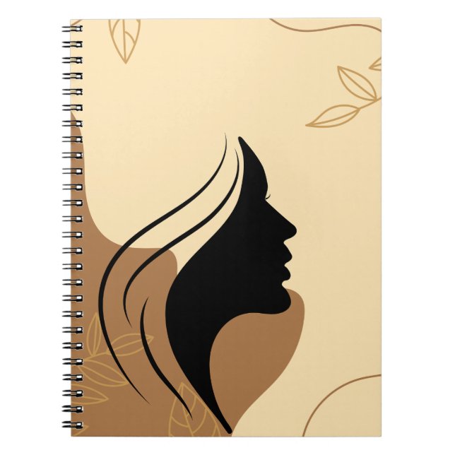 Caderno Espiral Arte digital Abstrato neutra da Silhouette (Frente)