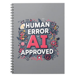 Caderno Espiral Arte Digital Aprovada por IA com Erro Humano