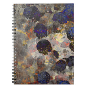 Caderno Espiral Arte digital de fundo do padrão floral/floral
