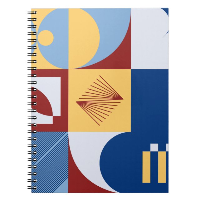 Caderno Espiral arte digital design gráfico de padrão simples m (Frente)