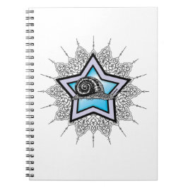 Caderno Espiral arte do caracol da estrela azul