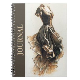 Caderno Espiral Arte do Diário Vintage Little Black Dress (LBD)