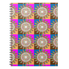 Caderno Espiral Arte do girassol do chakra da faísca do SOL por