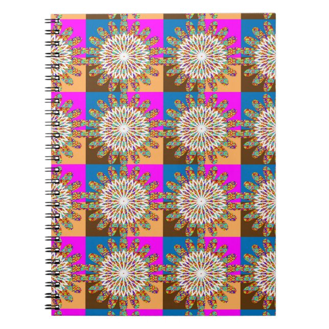 Caderno Espiral Arte do girassol do chakra da faísca do SOL por (Frente)