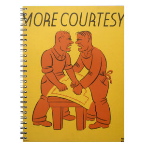 Caderno Espiral Arte do poster vintage mais cortesia