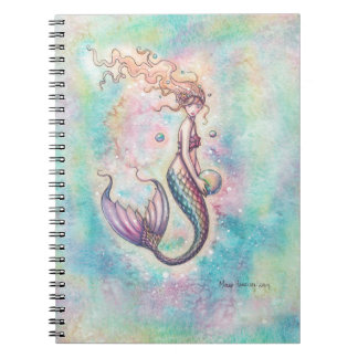 Caderno Espiral Arte em Aquarela Fantasia da Sereia Arco-íris