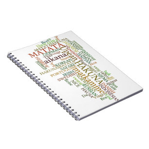 Caderno Espiral Arte em Nuvem Global de Hakuna Matata Multilíngue