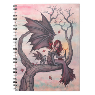 Caderno Espiral Arte Fantasia Fada Gótica da Árvore de Vitória com