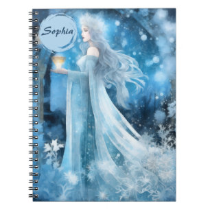 Caderno Espiral Arte Fantástica da Rainha da Neve - Deusa Mística 