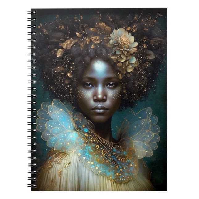 Caderno Espiral Arte Fantástica de Deusa Negra (Frente)
