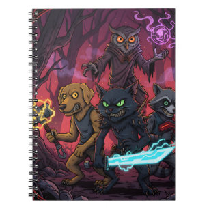 Caderno Espiral Arte Fantástico de Animal Guerreiro Elétrico