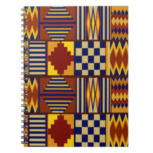Caderno Espiral Arte Folclórica Tribal - Marinho de ferrugem amare