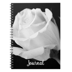 Caderno Espiral Arte Fotográfica Rosa Branca Flor Pessoal