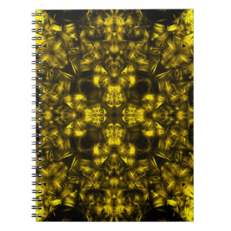 Caderno Espiral Arte Fractal de Energia Sagrada Dourada
