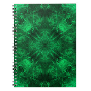 Caderno Espiral Arte Fractal Mandala Emerald Energy