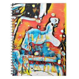 Caderno Espiral Arte Geométrica Abstrato Colorida