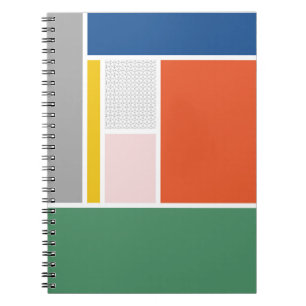 Caderno Espiral Arte Geométrica de Blocos de Cor Retro Negrito