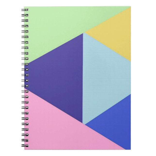 Caderno Espiral arte geométrica multicoloração (Frente)