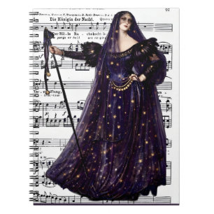 Caderno Espiral Arte Gótica de Ópera Vintage Rainha da Noite