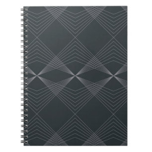 Caderno Espiral Arte gráfica simples, elegante, chica, luxuosa li