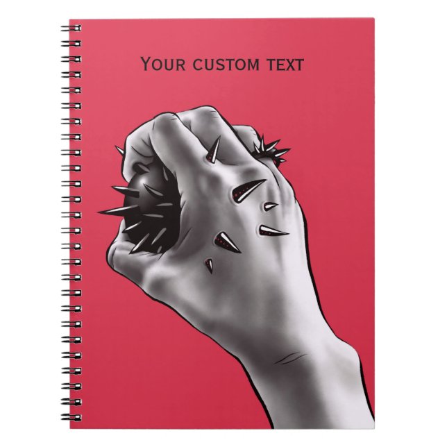 Caderno Espiral Arte Horror Esfaqueada Punho Gótico (Frente)