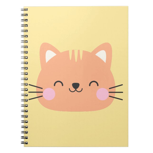 Caderno Espiral Arte Infantil de Aniversário de Gato (Frente)