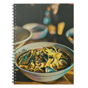 Caderno Espiral Arte Japonesa Para Amantes De Comida