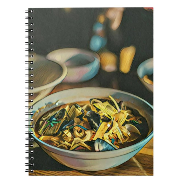 Caderno Espiral Arte Japonesa Para Amantes De Comida (Frente)