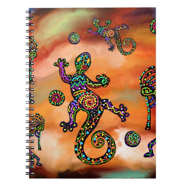 Caderno Espiral Arte Kokopeli do Sudoeste (Frente)