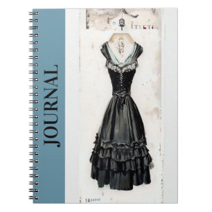 Caderno Espiral Arte LBD Diário de Vestido Negro Fashionista