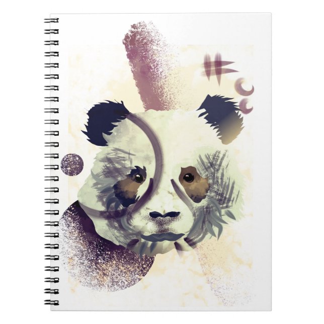 Caderno Espiral Arte legal de Ilustração de Panda (Frente)