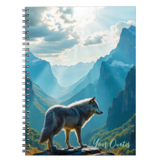 Caderno Espiral Arte Majestosa do Lobo da Montanha