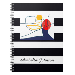 Caderno Espiral Arte Moderna Abstrata Nome Personalizado Clássico 