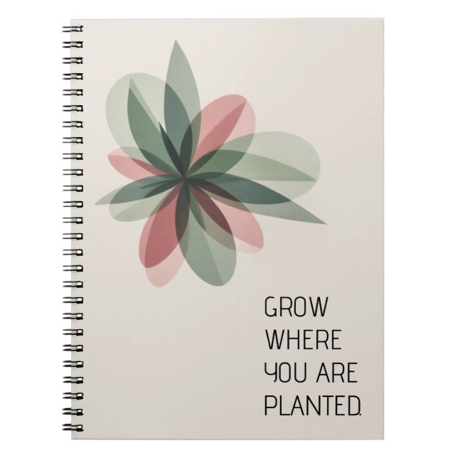 Caderno Espiral Arte Moderna de Capa com Florescimento Geométrico (Frente)