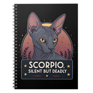 Caderno Espiral Arte Mortal Silenciosa do Gato Esfinge do Zodíaco
