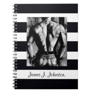 Caderno Espiral Arte Original de Costas Masculinas Musculosas em J