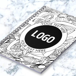 Caderno Espiral Arte Original Moderna e Seu Logotipo