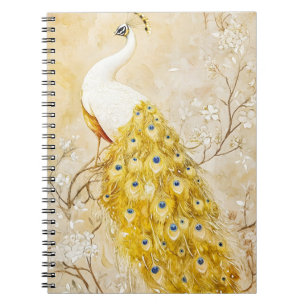 Caderno Espiral arte para parede temática de pavão variando desde