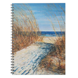 Caderno Espiral Arte Pintada De Dunas De Areia Costeira De Praia