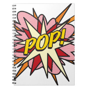 Caderno Espiral Arte Pop de Quadrinhos Retrô Divertida