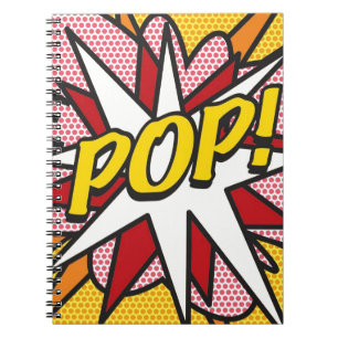 Caderno Espiral Arte Pop de Quadrinhos Retrô Divertida