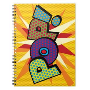 Caderno Espiral Arte Pop de Quadrinhos Retrô Divertida