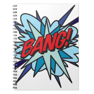 Caderno Espiral Arte Pop de Quadrinhos Retrô Divertida BANG