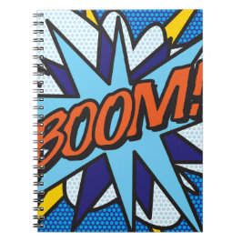 Caderno Espiral Arte Pop de Quadrinhos Retrô Divertido