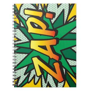Caderno Espiral Arte Pop de Quadrinhos Retro Divertido ZAP
