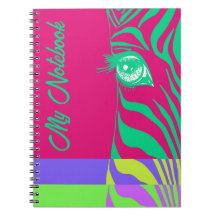 Arte Pop Neon com Padrão de Zebra Glam