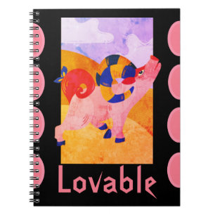 Caderno Espiral Arte popular tradicional de porco mexicana
