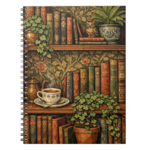 Caderno Espiral Arte retro de amante de livros